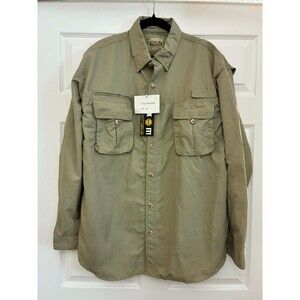 Guide's Choice Men's 2XL Khaki Fishing Shirt Nylon Vented  Utility SEE FLAWS‎
